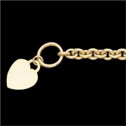 14K GOLD BRACELET w HEART DANGLING (61900)
