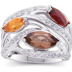 14 White Gold Ring Quartz and Citrine (61939)