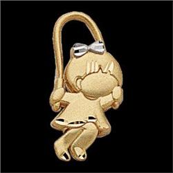 14k Gold Charm Pendant Girl  (61975)