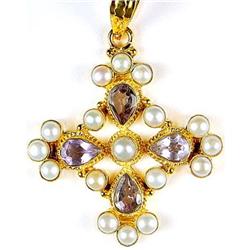 Impressive Pendant AMETHYSTS PEARLS (61983)