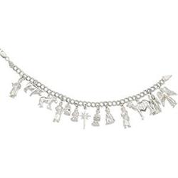 14k WHITE Gold NATIVITY CHARM BRACELET (62011)