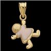Image 1 : 14K GOLD PENDANT LITTLE GIRL PINK DRESS (62048)