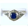 Image 1 : ANTIQUE WHITE GOLD RING SAPPHIRE .60 CARATS! FILIGREE (62077)