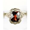Image 1 : ANTIQUE WHITE GOLD RING GARNET 3 CARATS! FILIGREE (62079)