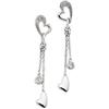 Image 1 : 14K WHITE GOLD EARRINGS DIAMOND HEART DANGLING   (62131)