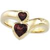 Image 1 : 14K GOLD RING 2 HEART GARNETS (62145)