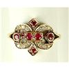 Image 1 : ANTIQUE STYLE RING RUBIES DIAMONDS (62246)