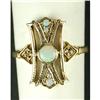 Image 1 : ANTIQUE STYLE RING OPALS w DIAMONDS (62296)