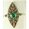 Image 1 : ANTIQUE STYLE GOLD RING w EMERALDS (62312)
