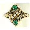 Image 1 : ANTIQUE STYLE RING EMERALDS w SEED PEARLS (62315)