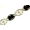 Image 1 : ANTIQUE STYLE BRACELET BLACK ONYX w CRYSTAL (42051)