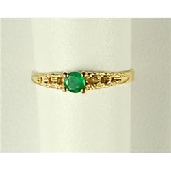 CHILDS GOLD RING w EMERALD (42509)