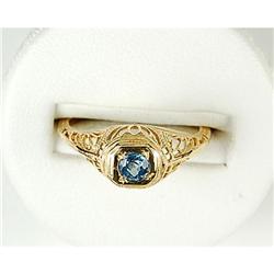 SAPPHIRE RING ANTIQUE STYLE 14K GOLD (42840)