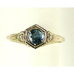 ANTIQUE SAPPHIRE RING w DIAMOND (42960)