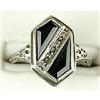 Image 1 : ANTIQUE STERLING SILVER RING BLACK ONYX (43156)