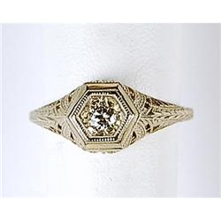 ANTIQUE DIAMOND FILIGREE RING WHITE GOLD (43167)