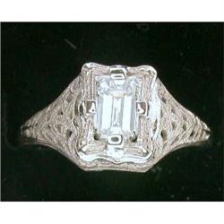 Antique Emerald Cut Diamond Engagement Ring VVS (53186)