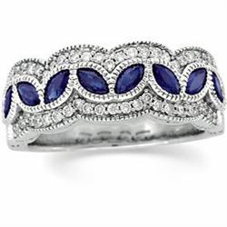 SAPPHIRE DIAMOND WEDDING BAND WHITE GOLD (57749)