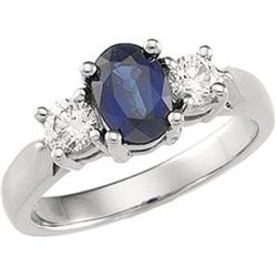 Platinum SAPPHIRE Diamond ENGAGEMENT Ring (58060)