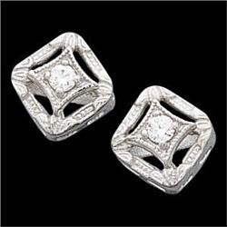 ANTIQUE STYLE WHITE GOLD DIAMOND EARRINGS (58071)