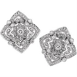 ANTIQUE STYLE 14K WHITE GOLD EARRINGS SPECTACULAR! (58075)