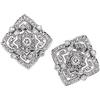 Image 1 : ANTIQUE STYLE 14K WHITE GOLD EARRINGS SPECTACULAR! (58075)