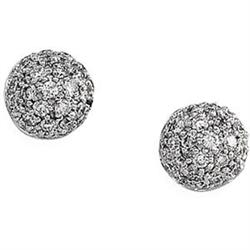 14K WHITE GOLD DIAMOND BALL EARRINGS (58083)