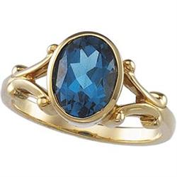 14K GOLD RING LONDON BLUE TOPAZ 2.50 CARATS! (58101)