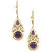 Image 1 : 14K GOLD EARRINGS AMETHYST ANTIQUE STYLE (58682)