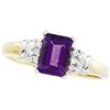 Image 1 : 14K GOLD RING AMETHYST w 6 DIAMONDS (58733)