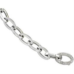 WHITEGOLD LINK BRACELET DIAMOND CLASP (58803)