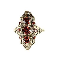 ANTIQUE STYLE RING GARNETS FILIGREE (58917)