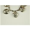 Image 2 : STERLING Silver CHARM BRACELET w 14 Sterling HEART Charms (59295)