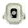 Image 1 : ANTIQUE STYLE RING CAMPHOR GLASS DIAMOND BLACK ONYX (59742)
