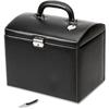 Image 2 : Black Leatherette JEWELRY CASE Beige Suede Interior (60183)