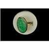 Image 2 : ANTIQUE GOLD RING PIERCED GREEN JADE (60644)