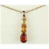 Image 1 : 14k Gold Pendant w GARNET TOPAZ and CITRINE.  (60930)