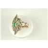 Image 2 : ANTIQUE GOLD RING EMERALDS ROSE CUT DIAMONDS (61124)