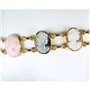 Image 1 : VINTAGE GOLD BRACELET w  7  CAMEOS (61290)