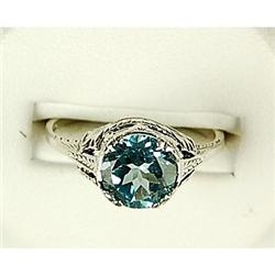 BLUE TOPAZ RING ANTIQUE STYLE (61462)