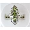 Image 1 : ANTIQUE STYLE FILIGREE RING 3 PERIDOTS (61495)