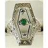 Image 1 : ANTIQUE Style RING CRYSTAL w EMERALD!</B> (61515)