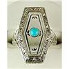 Image 1 : <B>STERLING CRYSTAL RING w TURQUOISE!</B> (61518)