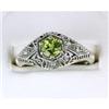 Image 1 : ANTIQUE STYLE RING w PERIDOT w DIAMONDS (61635)