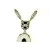 Image 3 : ANTIQUE STYLE NECKLACE CRYSTAL BLACK ONYX DIAMOND FILIGREE! (61714)