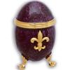 Image 1 : VIVIAN ALEXANDER  EGG JEWELRY BOX Guilloche Enamel Amethyst (61810)