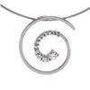 Image 1 : 14k WHITE GOLD DIAMOND NECKLACE CIRCLE JOURNEY STYLE (61860)