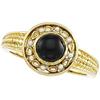 Image 1 : GOLD RING BLACK ONYX CULTURED PEARLS (62356)