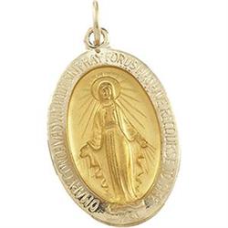 14K SOLID GOLD MIRACULOUS MEDAL PENDANT (62362)