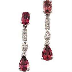 PINK SAPPHIRE DIAMOND EARRINGS WHITEGOLD (62368)